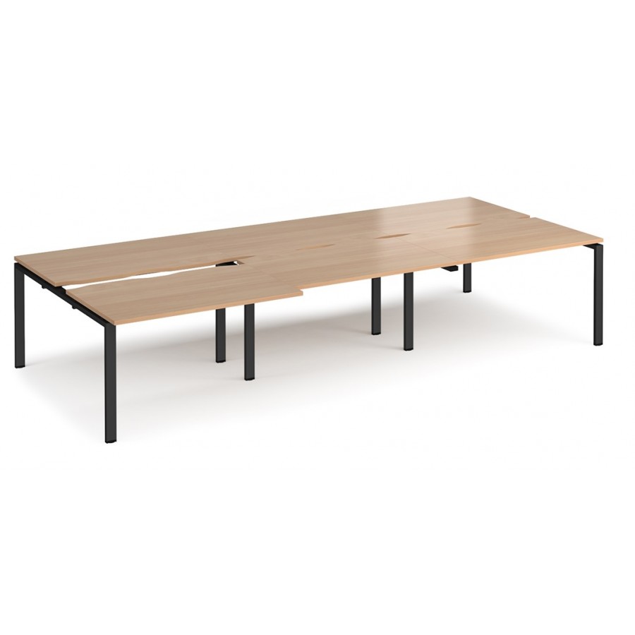 Adapt 1600mm Deep Sliding Top Triple Back to Back Bench Desk